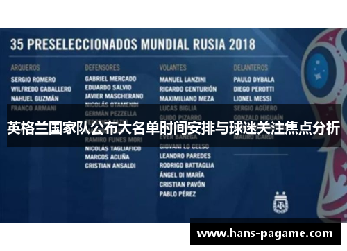 英格兰国家队公布大名单时间安排与球迷关注焦点分析