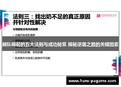 弱队崛起的五大法则与成功秘笈 揭秘逆袭之路的关键因素 弱队崛起的五大法则与成功秘笈 揭秘逆袭之路的关键因素